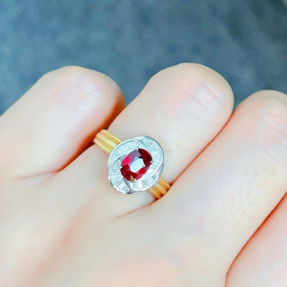 14k Gold 1.48 Ctw Natural Ruby & Diamond Ring - 7