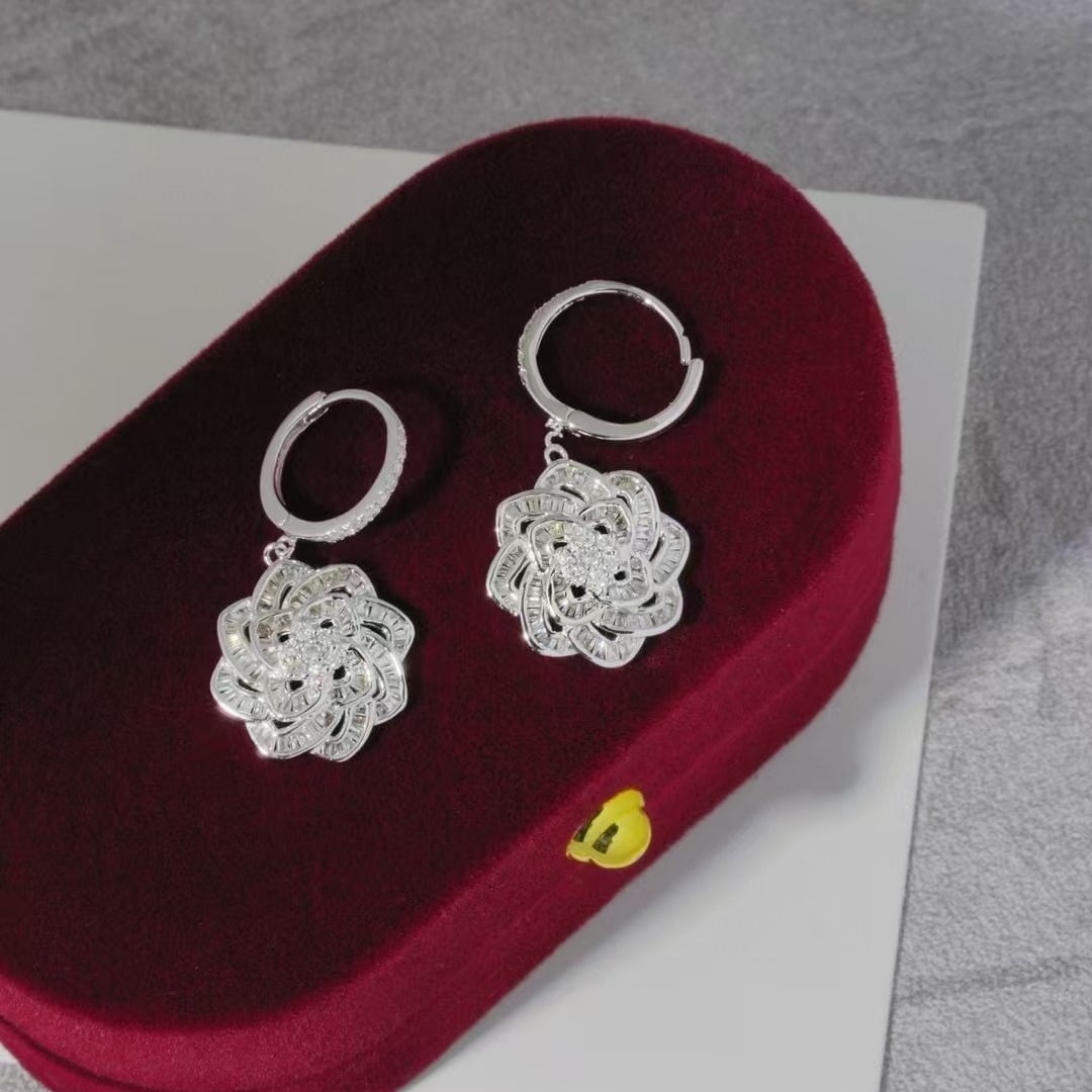 14k Gold 0.9 Ct Natural H Diamond Earrings - 3