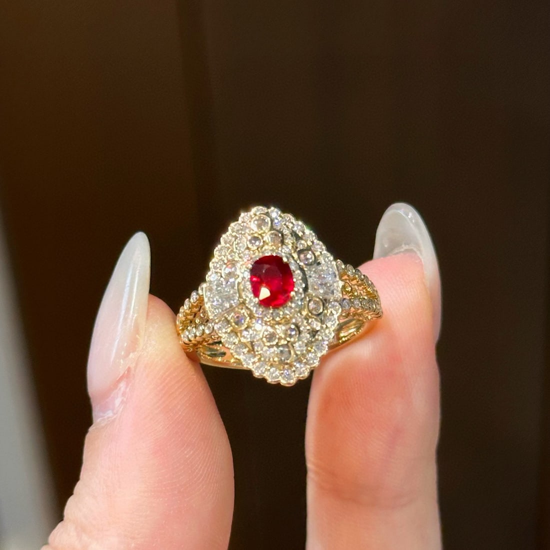 14k Gold 1.41 Ctw Natural Ruby & Diamond Ring - 3