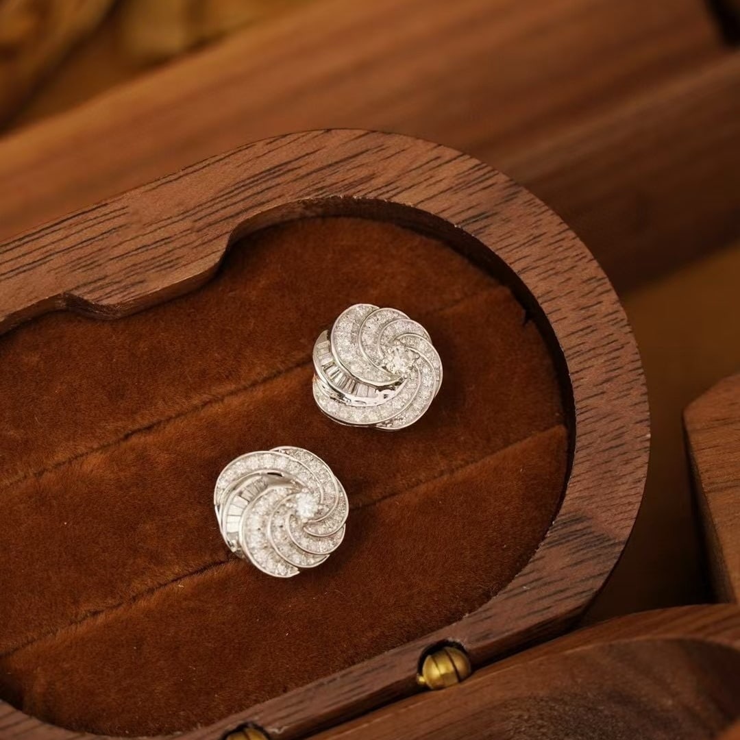 14k Gold 0.76 Ct Natural H Diamond Earrings - 6