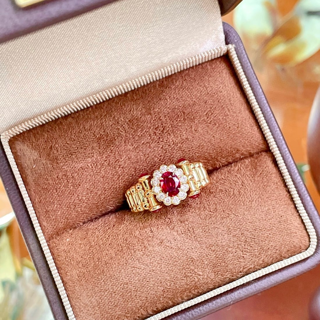 14k Gold 0.69 Ctw Natural Ruby & Diamond Ring - 4
