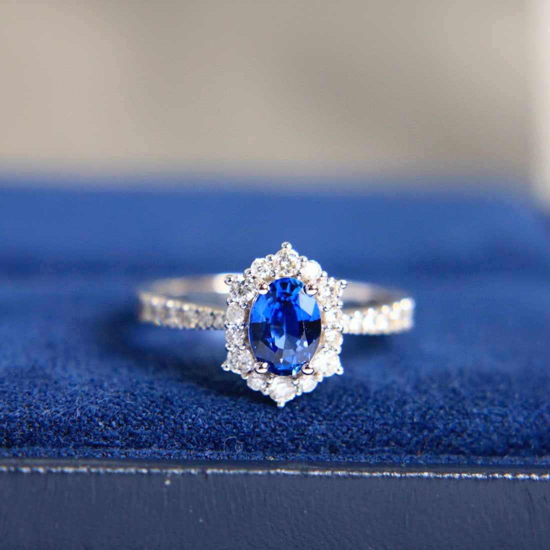 14k Gold 1.27 Ctw Natural Sapphire & Diamond Ring - 2