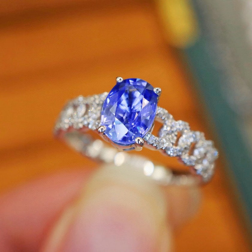 14k Gold 1.33 Ctw Natural Sapphire & Diamond Ring - 3