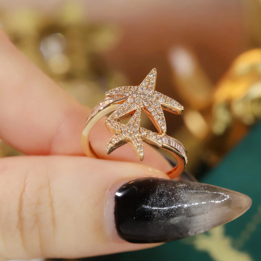 14k Gold 0.55 Ct Natural H Diamond Ring - 5