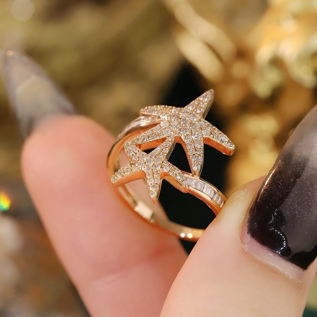 14k Gold 0.55 Ct Natural H Diamond Ring - 6