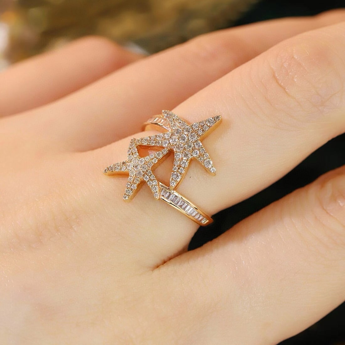 14k Gold 0.55 Ct Natural H Diamond Ring - 7