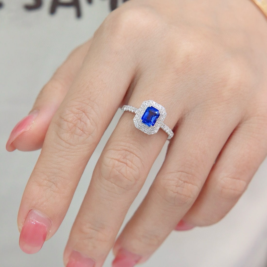 14k Gold 1.55 Ctw Natural Sapphire & Diamond Ring - 5