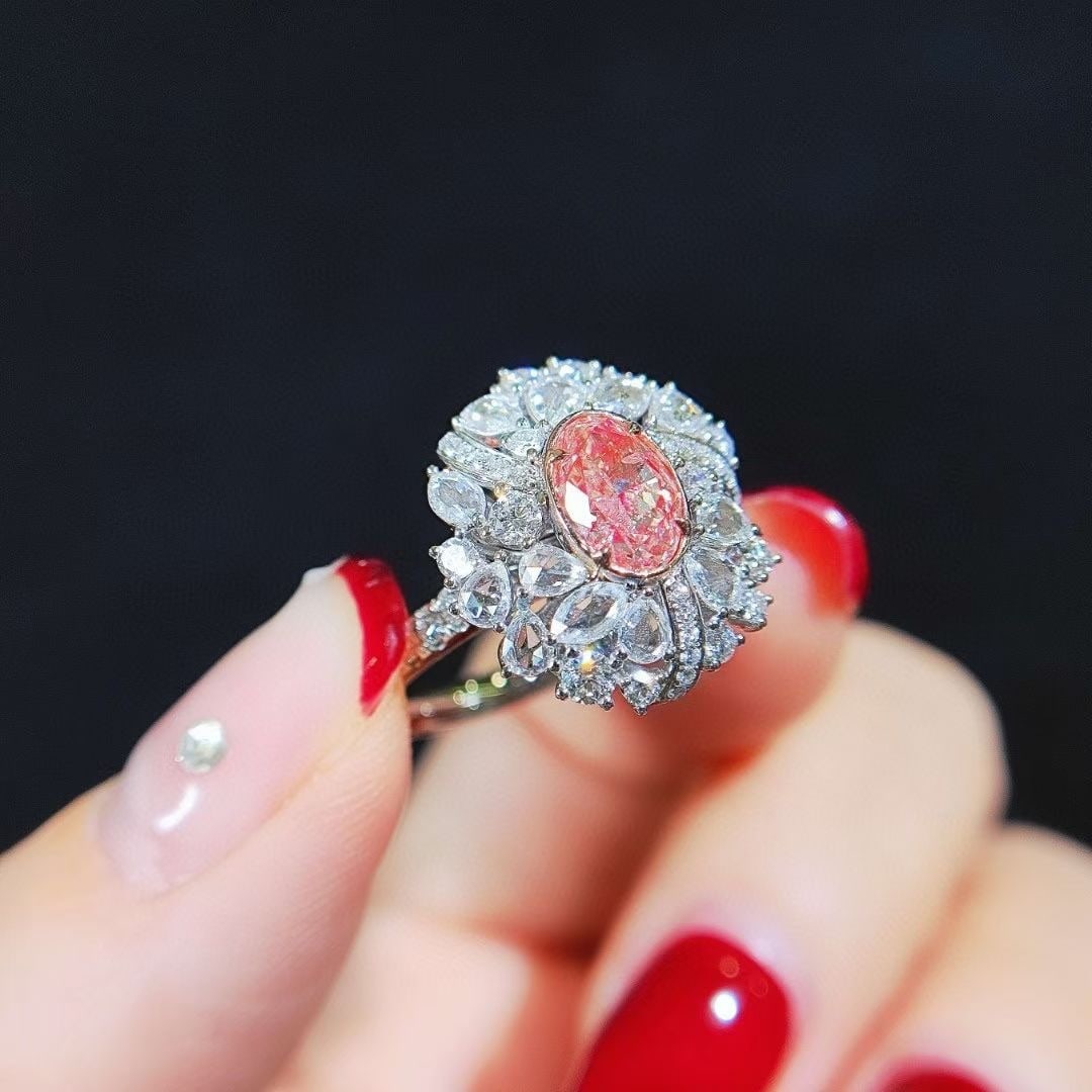 14k Gold 2.07 Ctw Natural Pink Diamond & Diamond Ring/pendant( Without Chain ) - 2