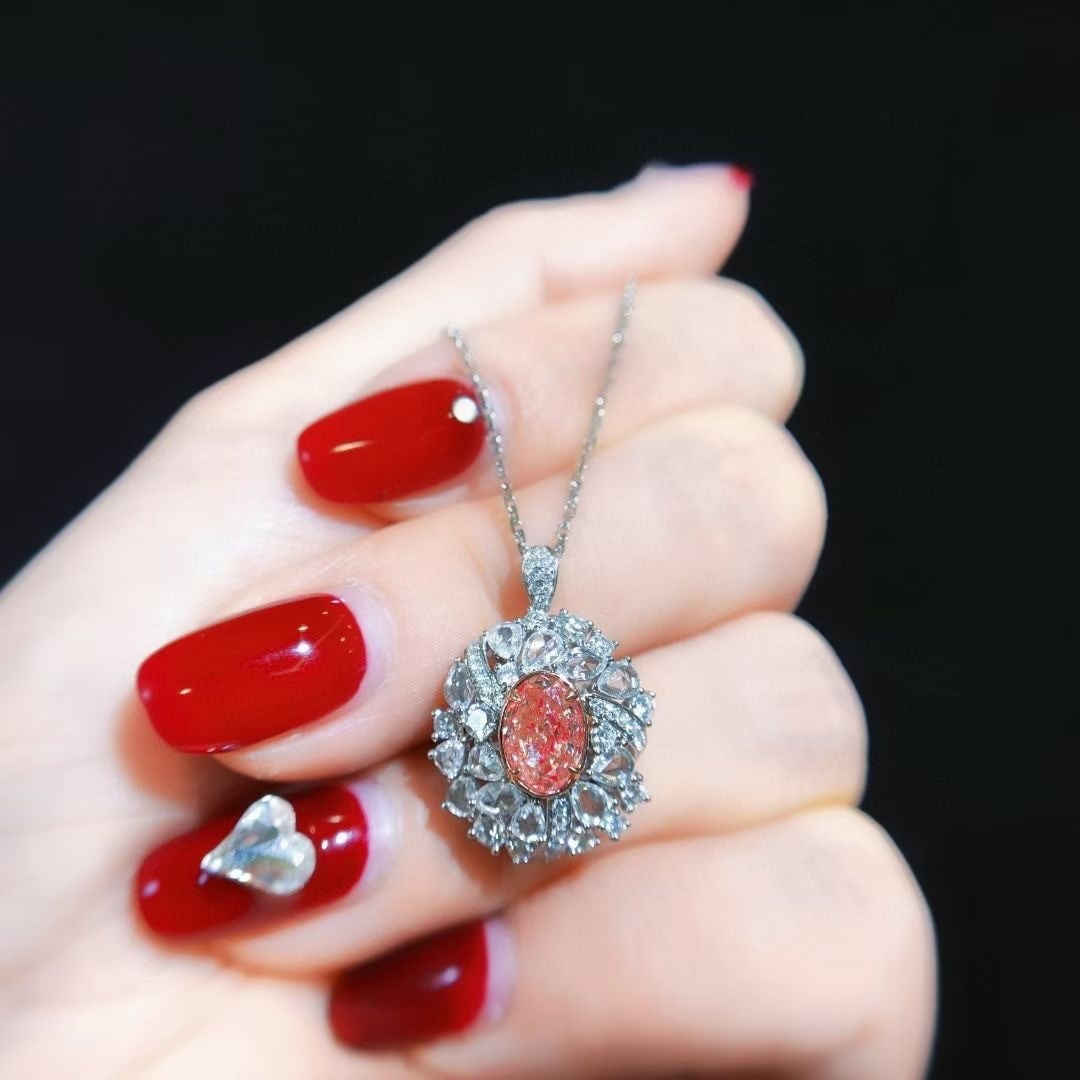 14k Gold 2.07 Ctw Natural Pink Diamond & Diamond Ring/pendant( Without Chain ) - 3