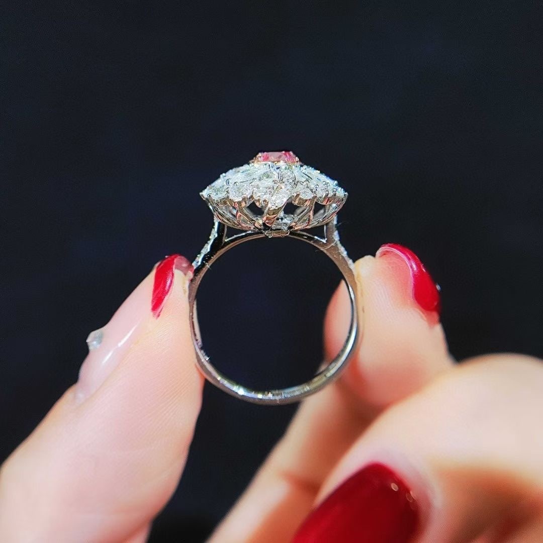 14k Gold 2.07 Ctw Natural Pink Diamond & Diamond Ring/pendant( Without Chain ) - 4