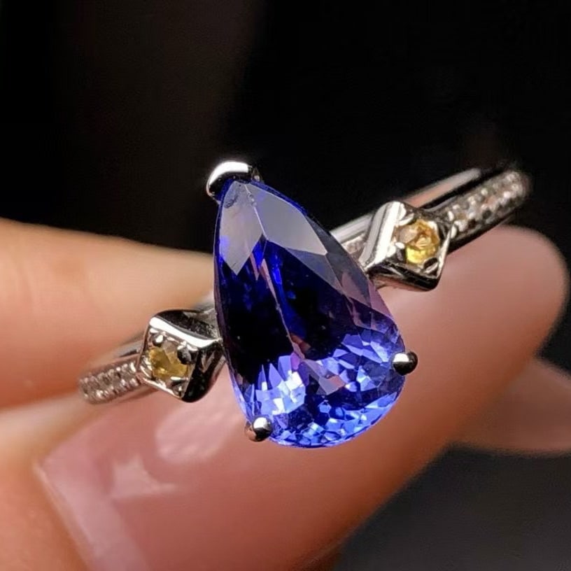 14k Gold 1.90 Ctw Natural Tanzanite & Diamond Ring - 3