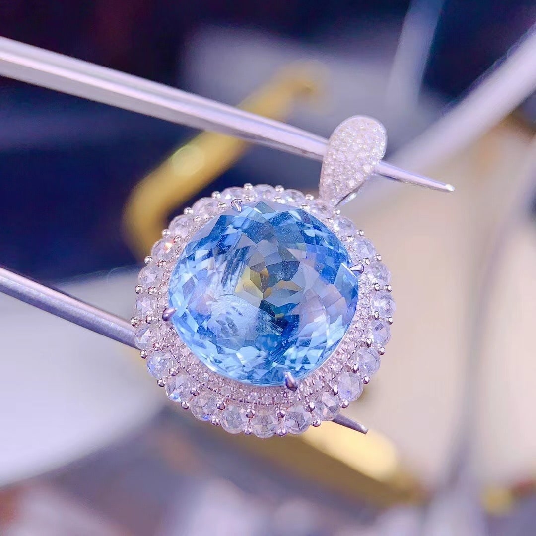 14k Gold 10 Ct Natural Tourmaline & Diamond Ring/pendant( Without Chain ) - 4