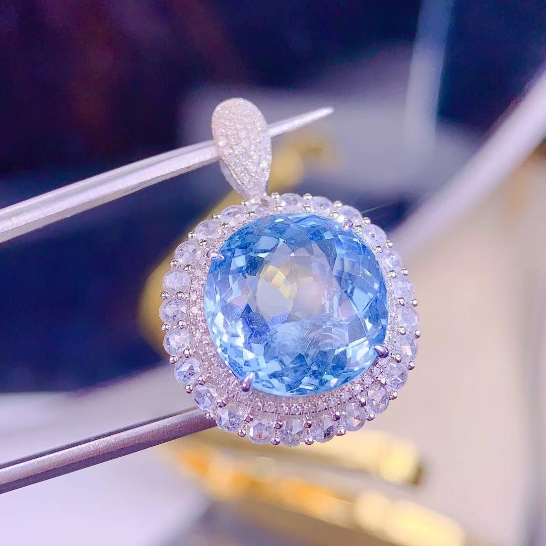 14k Gold 10 Ct Natural Tourmaline & Diamond Ring/pendant( Without Chain ) - 5