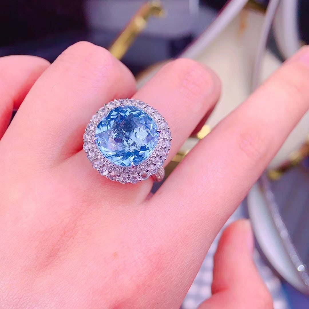 14k Gold 10 Ct Natural Tourmaline & Diamond Ring/pendant( Without Chain ) - 6