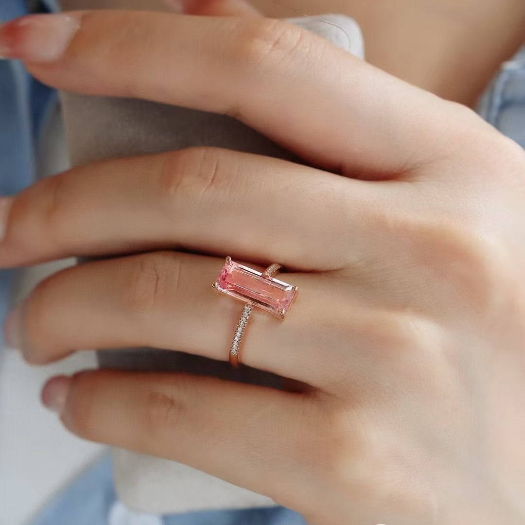 14k Gold 2.82 Ctw Natural Tourmaline & Diamond Ring - 6