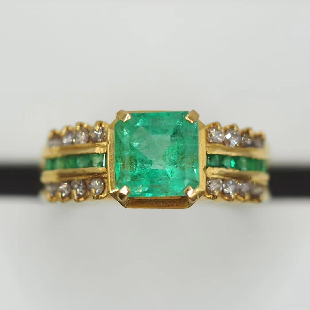 14k Gold 2.22 Ctw Natural Emerald & Diamond Ring - 5