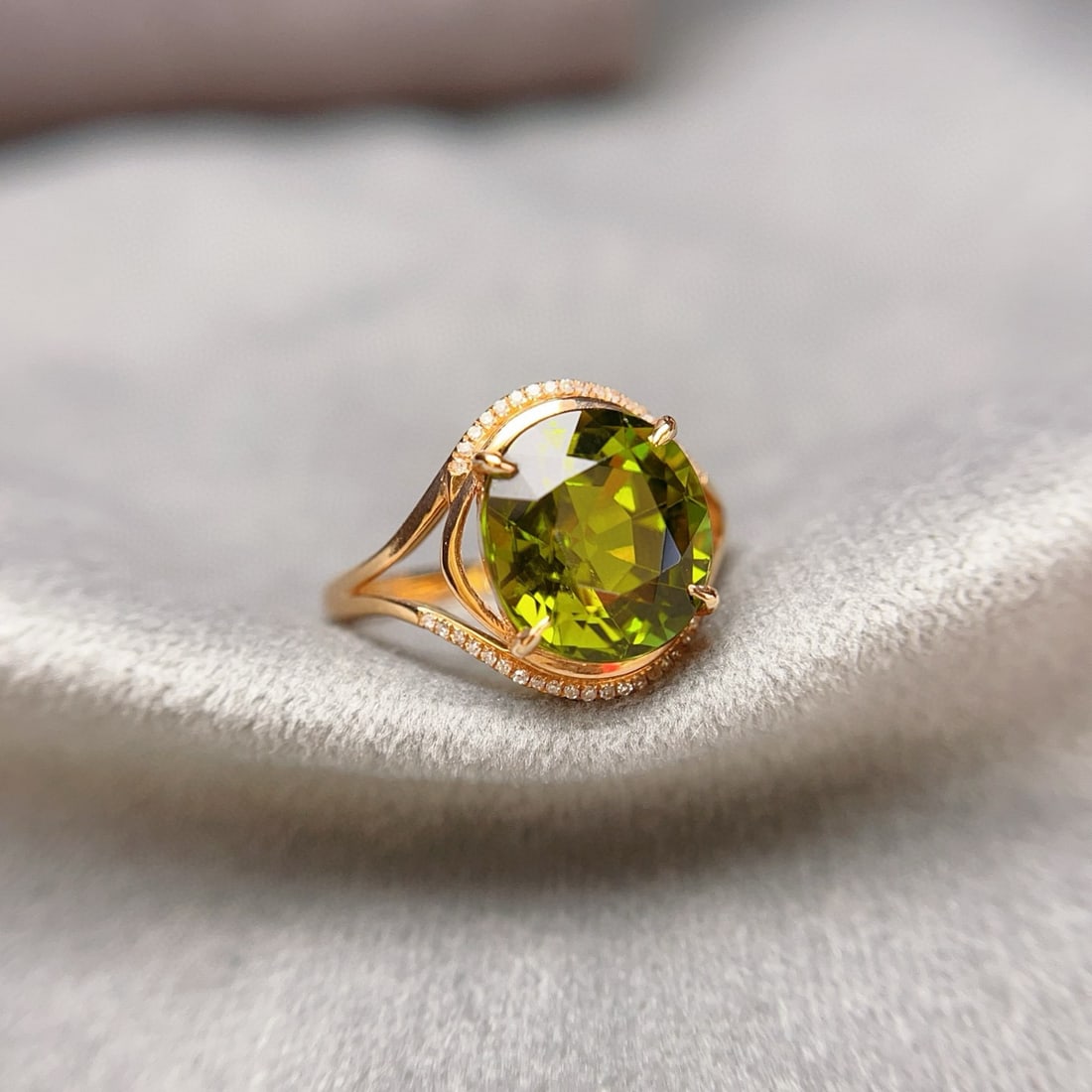 14k Gold 5.20 Ct Natural Tourmaline & Diamond Ring - 2