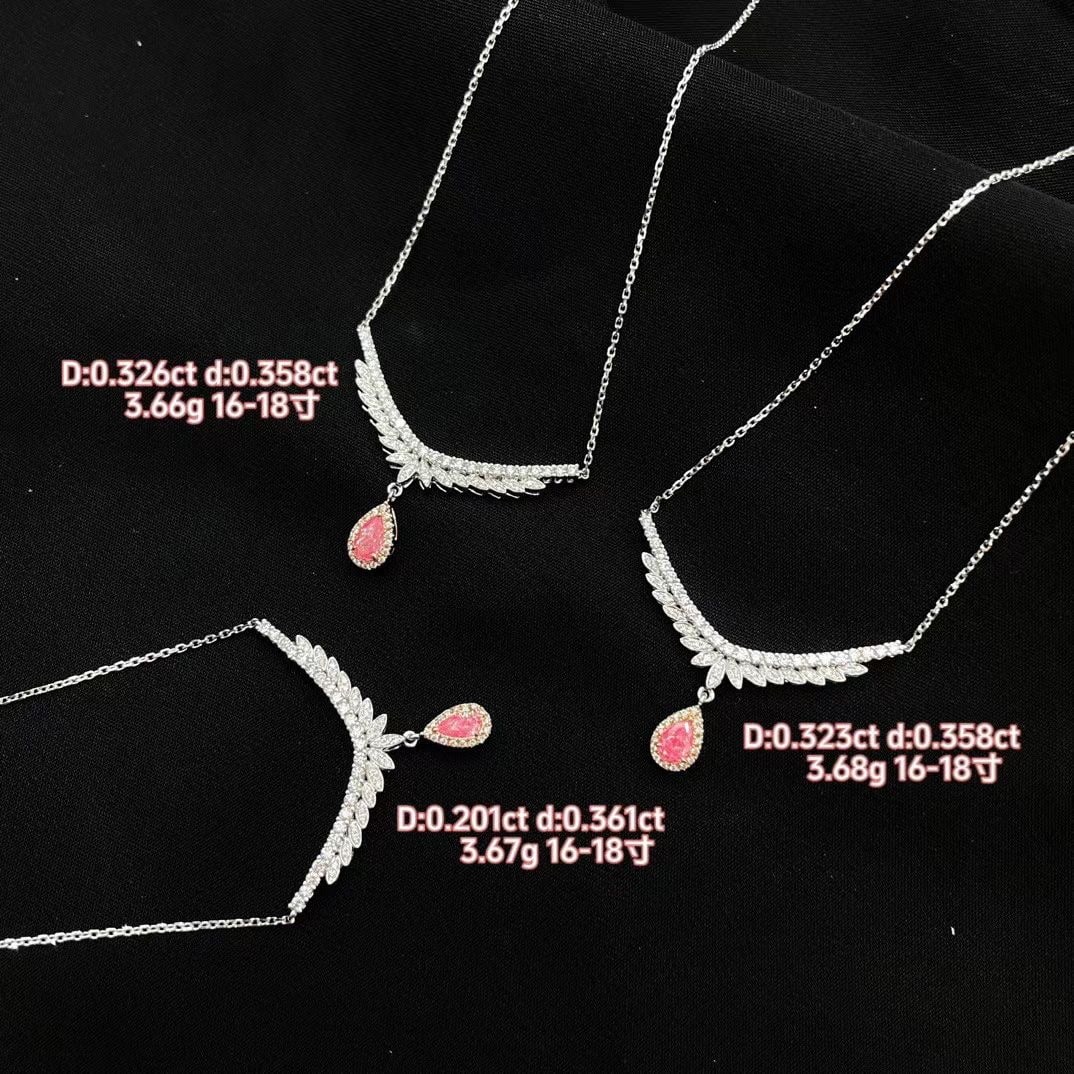 14k Gold 0.56 Ctw Natural Pink Diamond & Diamond Necklace - 4