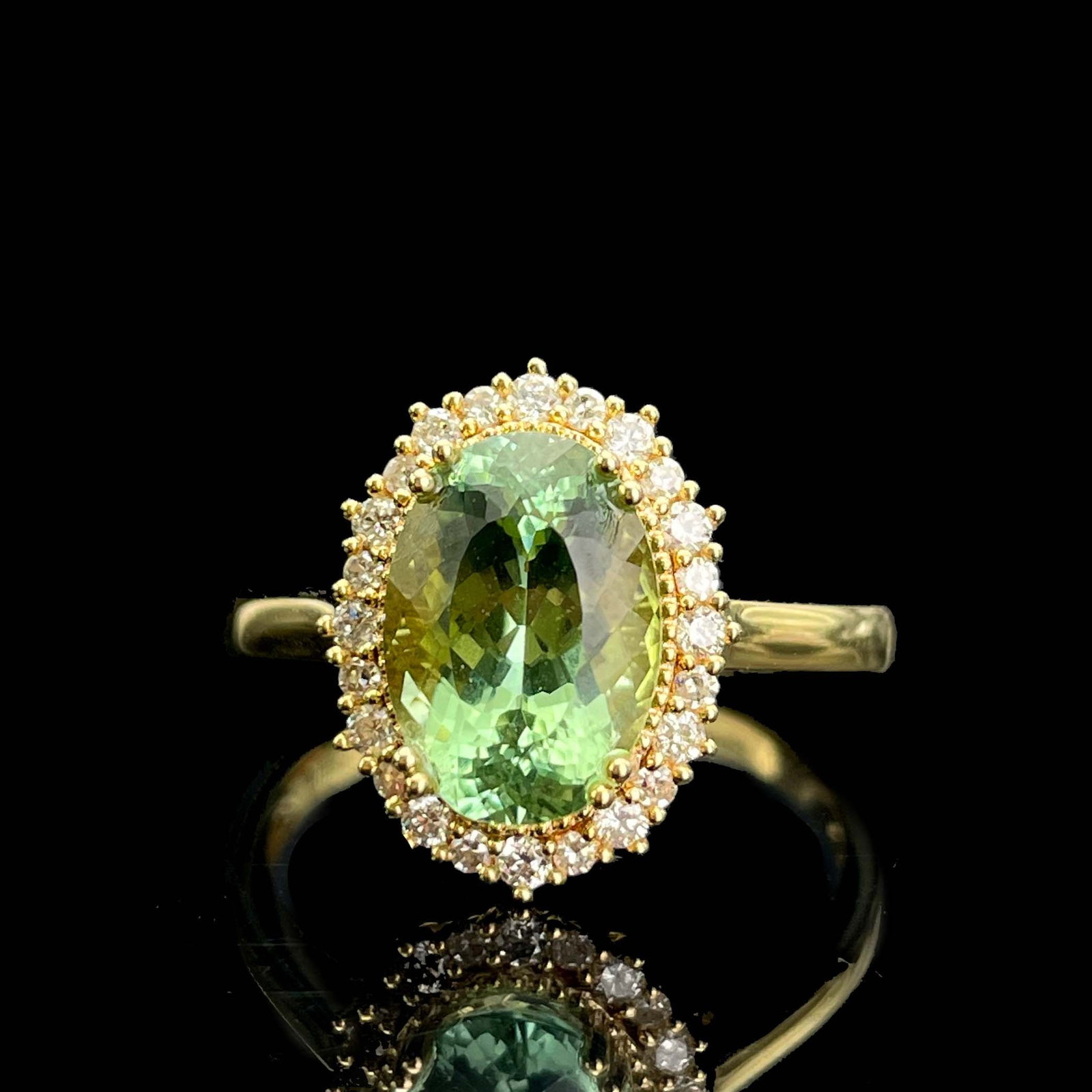 14k Gold 2.83 Ctw Natural Tourmaline & Diamond Ring - 4