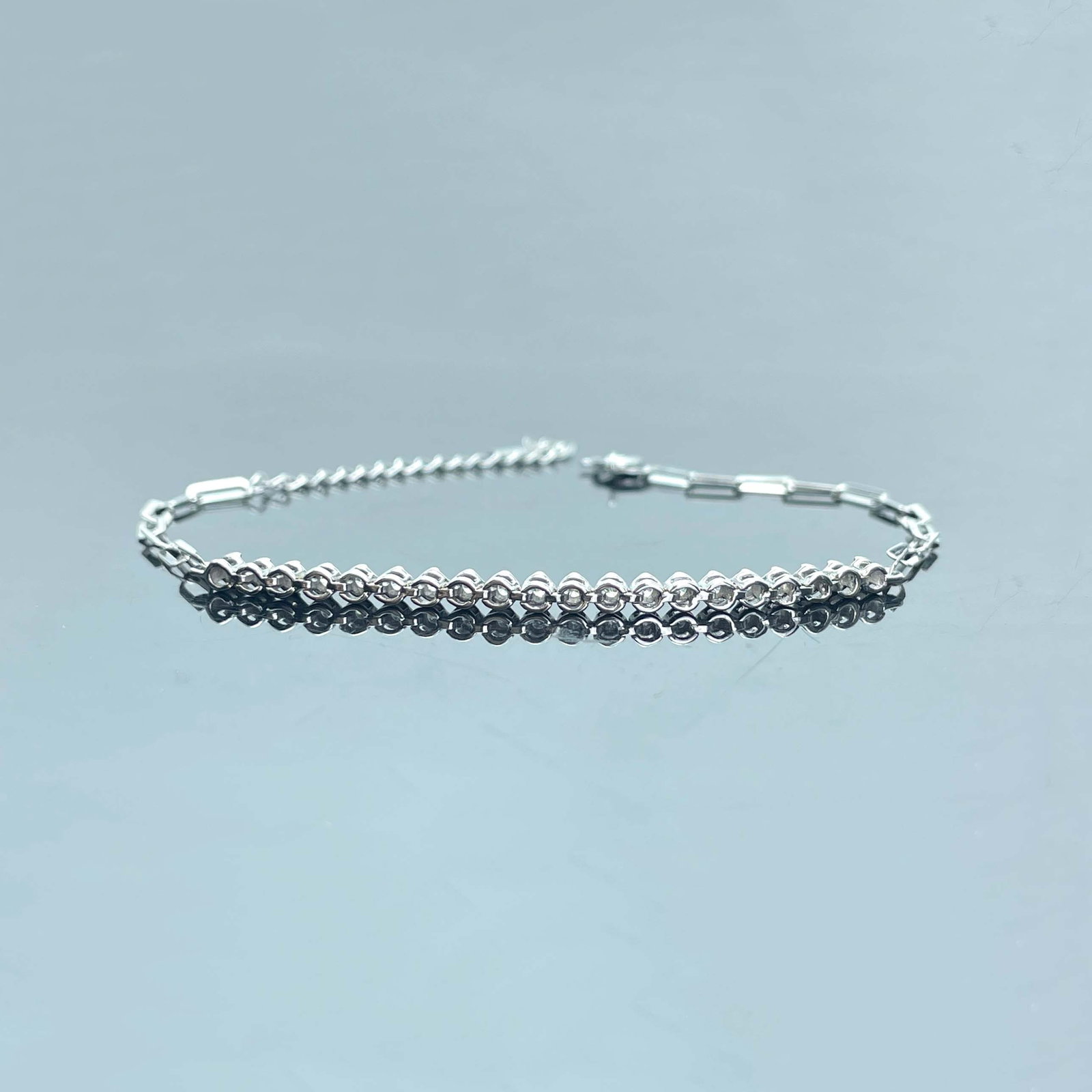 14k Gold 0.32 Ct Natural H Diamond Bracelet - 5