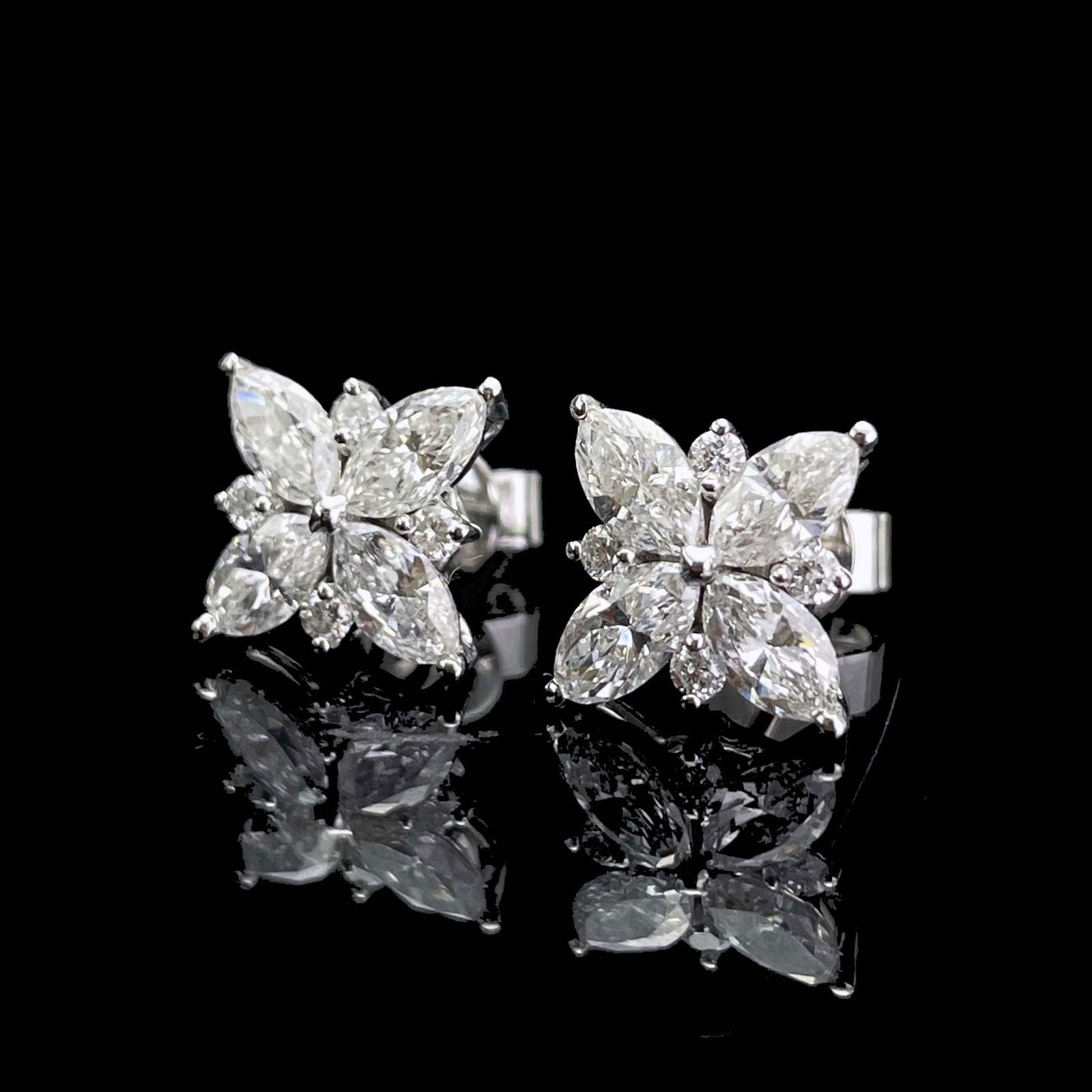 14k Gold 1.3 Ct Natural H Diamond Earrings - 2