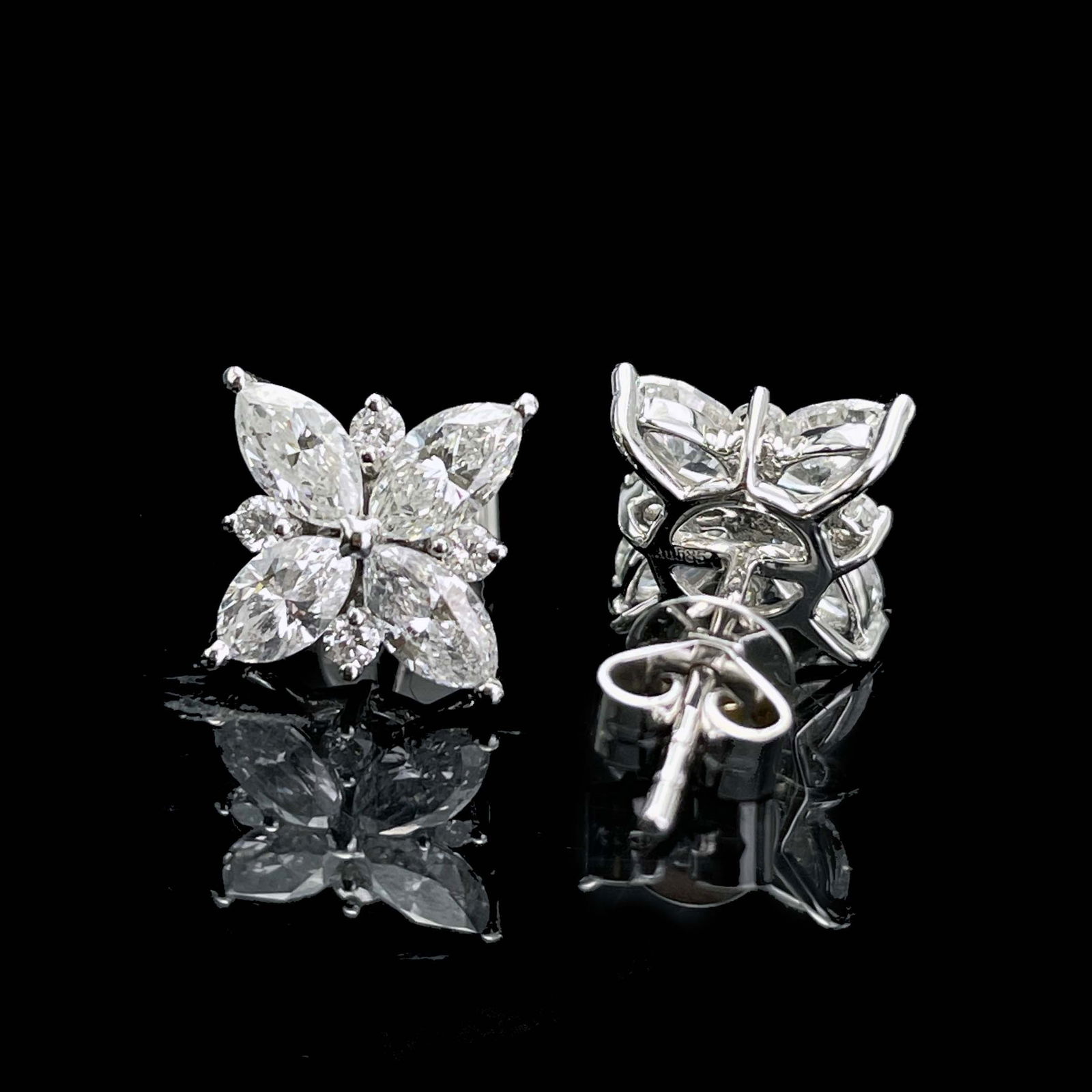 14k Gold 1.3 Ct Natural H Diamond Earrings - 5