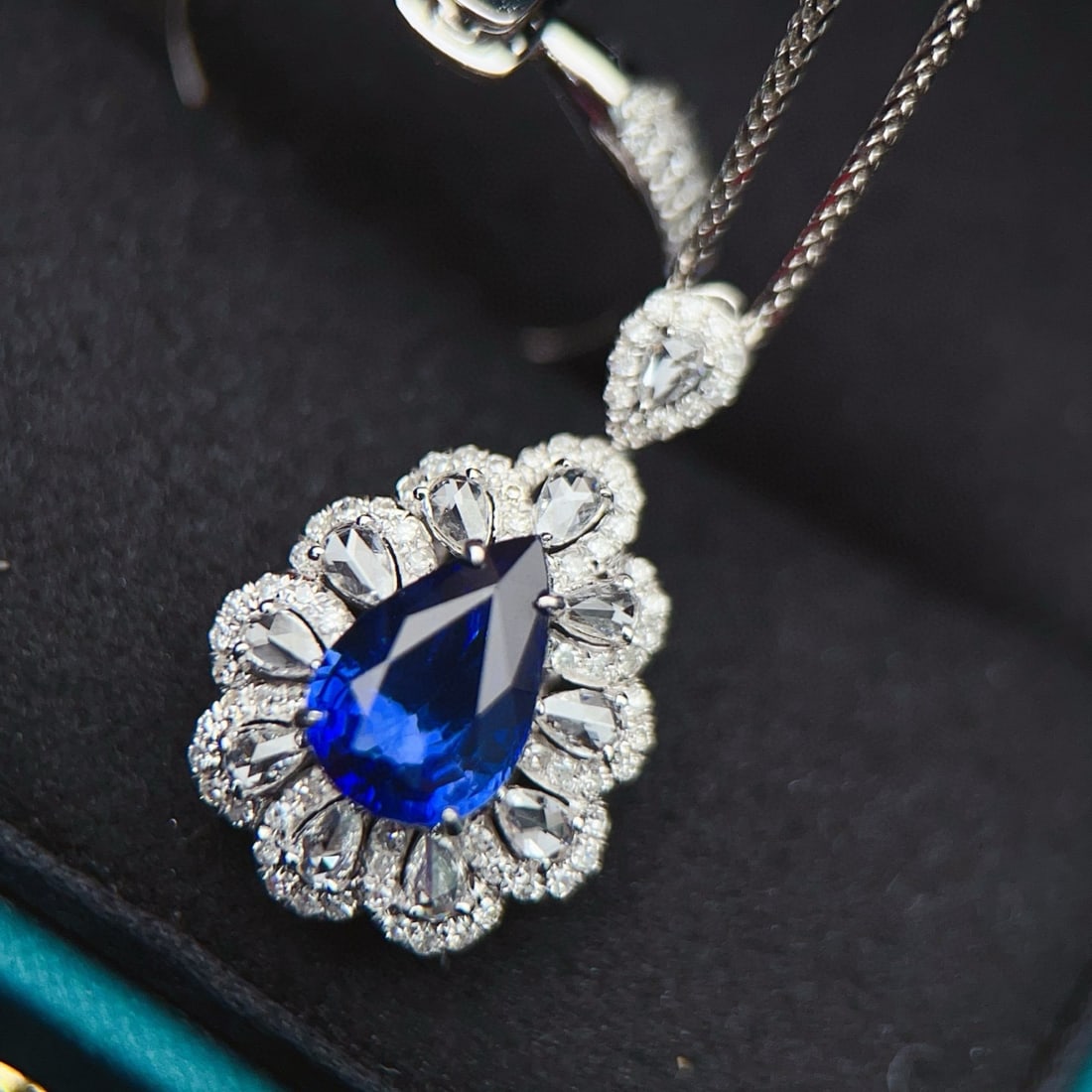 14k Gold 3.09 Ctw Natural Sapphire & Diamond Ring/pendant( Without Chain ) - 5