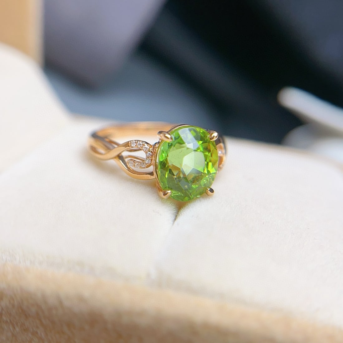 14k Gold 3.20 Ct Natural Tourmaline & Diamond Ring - 2