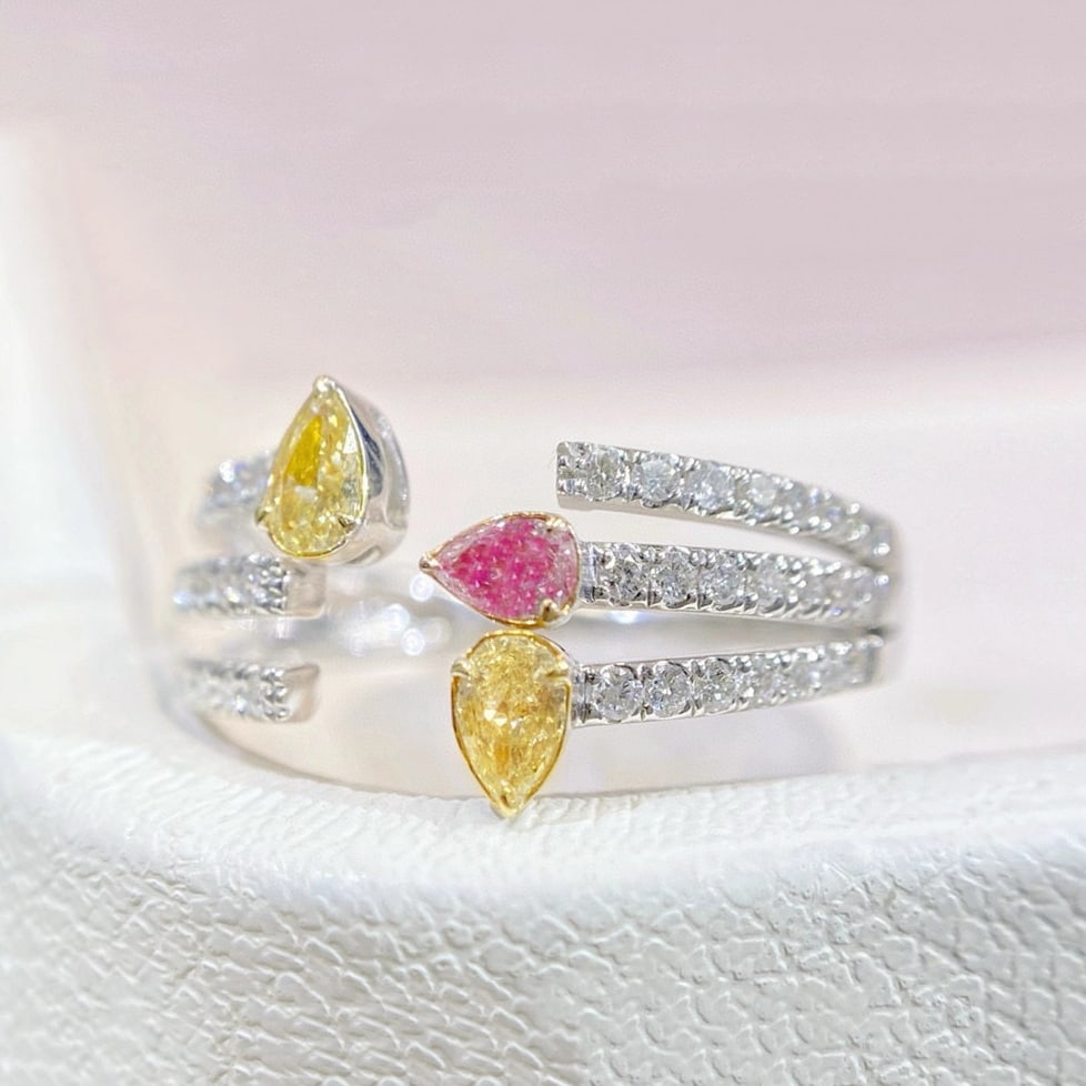 14k Gold 0.52 Ctw Natural Color Diamond & Diamond Ring - 2