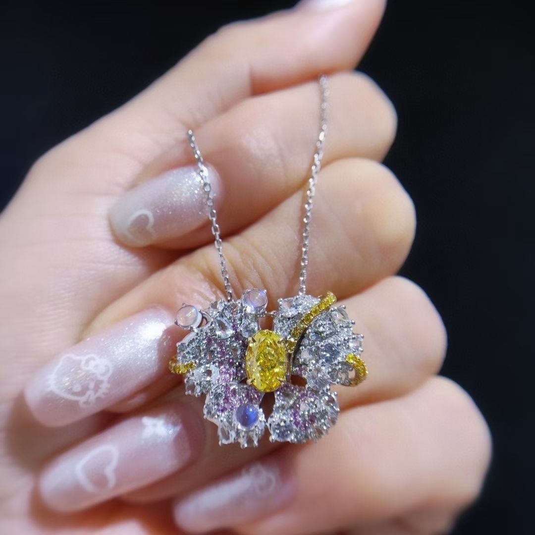 Gia Certified 14k Gold 1.26 Ctw Natural Yellow Diamond & Diamond Ring/pendant( Without Chain ) - 3