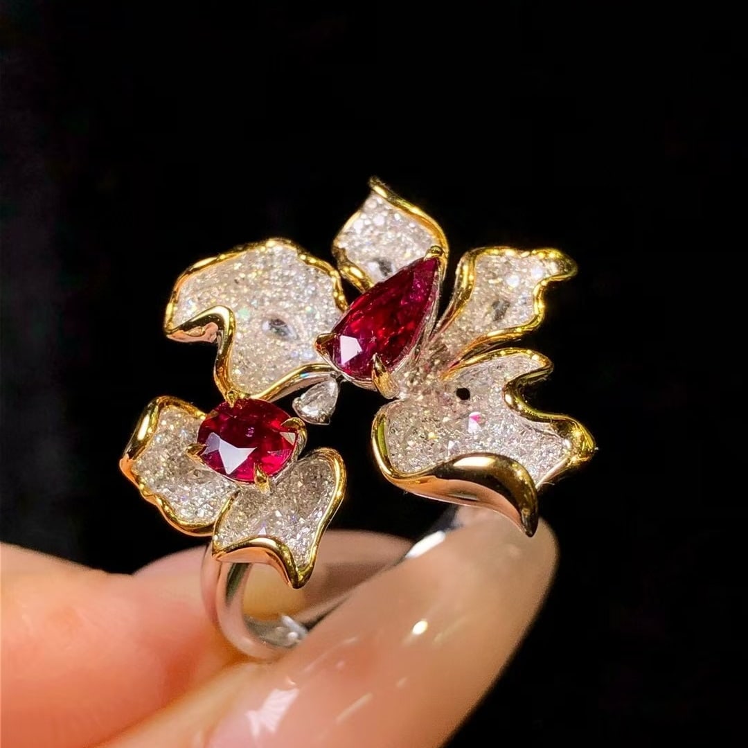 14k Gold 1.94 Ctw Natural Ruby & Diamond Ring - 2