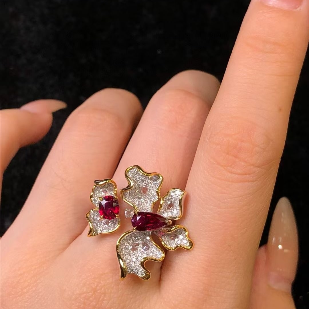 14k Gold 1.94 Ctw Natural Ruby & Diamond Ring - 4
