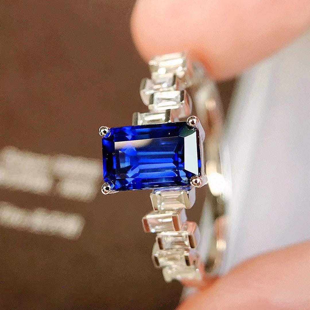 14k Gold 1.37 Ctw Natural Sapphire & Diamond Ring - 3