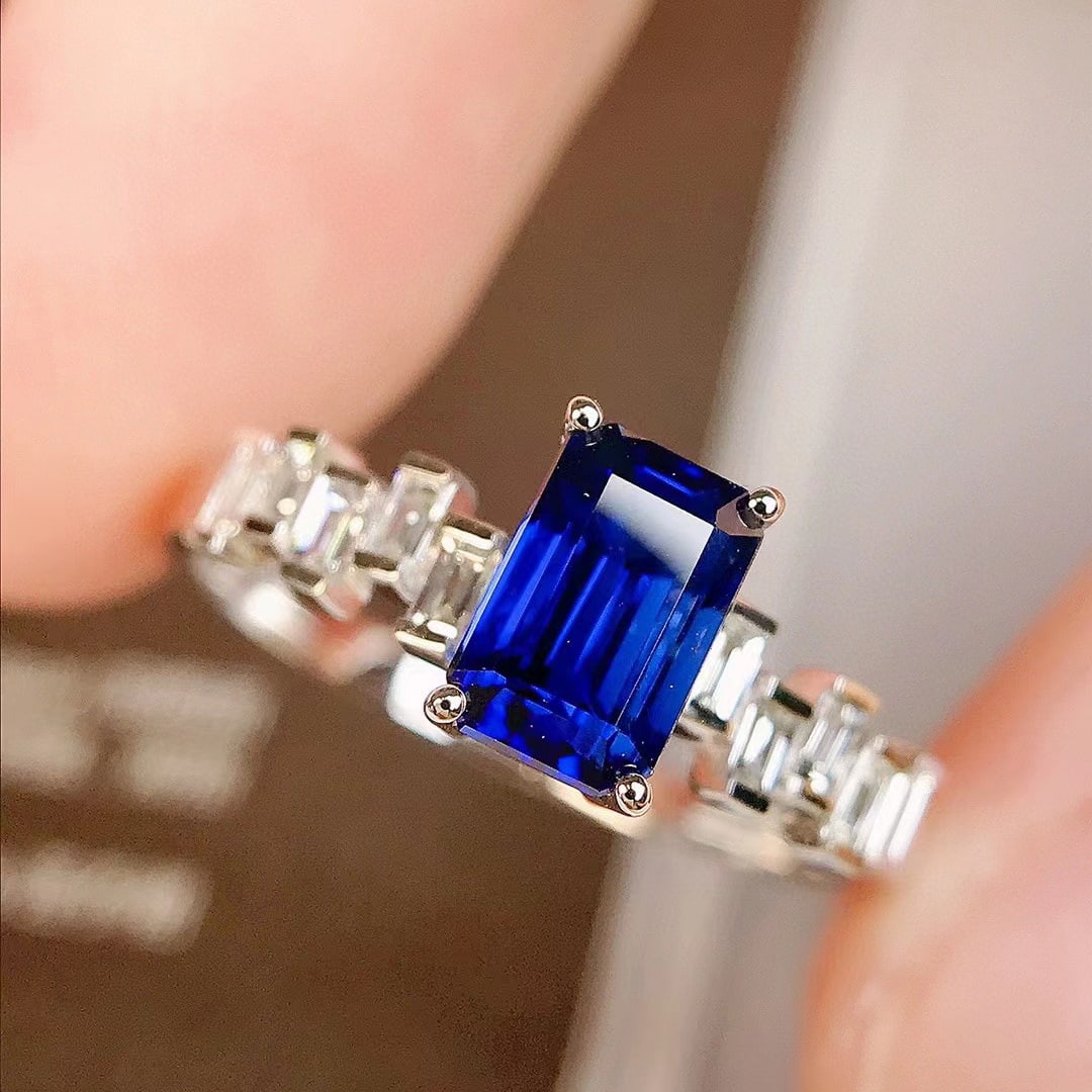 14k Gold 1.37 Ctw Natural Sapphire & Diamond Ring - 5