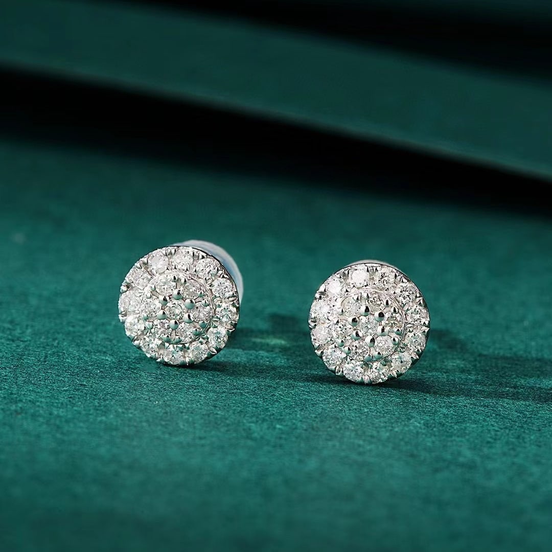 14k Gold 0.6 Ct Natural H Diamond Earrings: Ref:230937138 // gold content:14k gold // main gemstone:diamond // shape:round // carat weight:0. 6ct // clarity grade:vs-si // color:h // treatment:natural // cut grade:g // Condition: NewLow