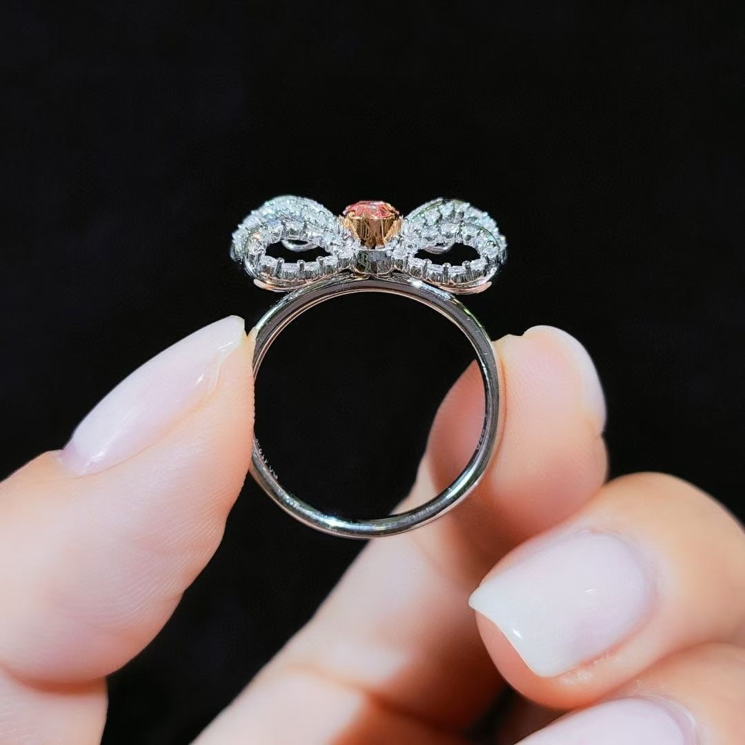 14k Gold 0.86 Ctw Natural Pink Diamond & Diamond Ring/pendant( Without Chain ) - 4