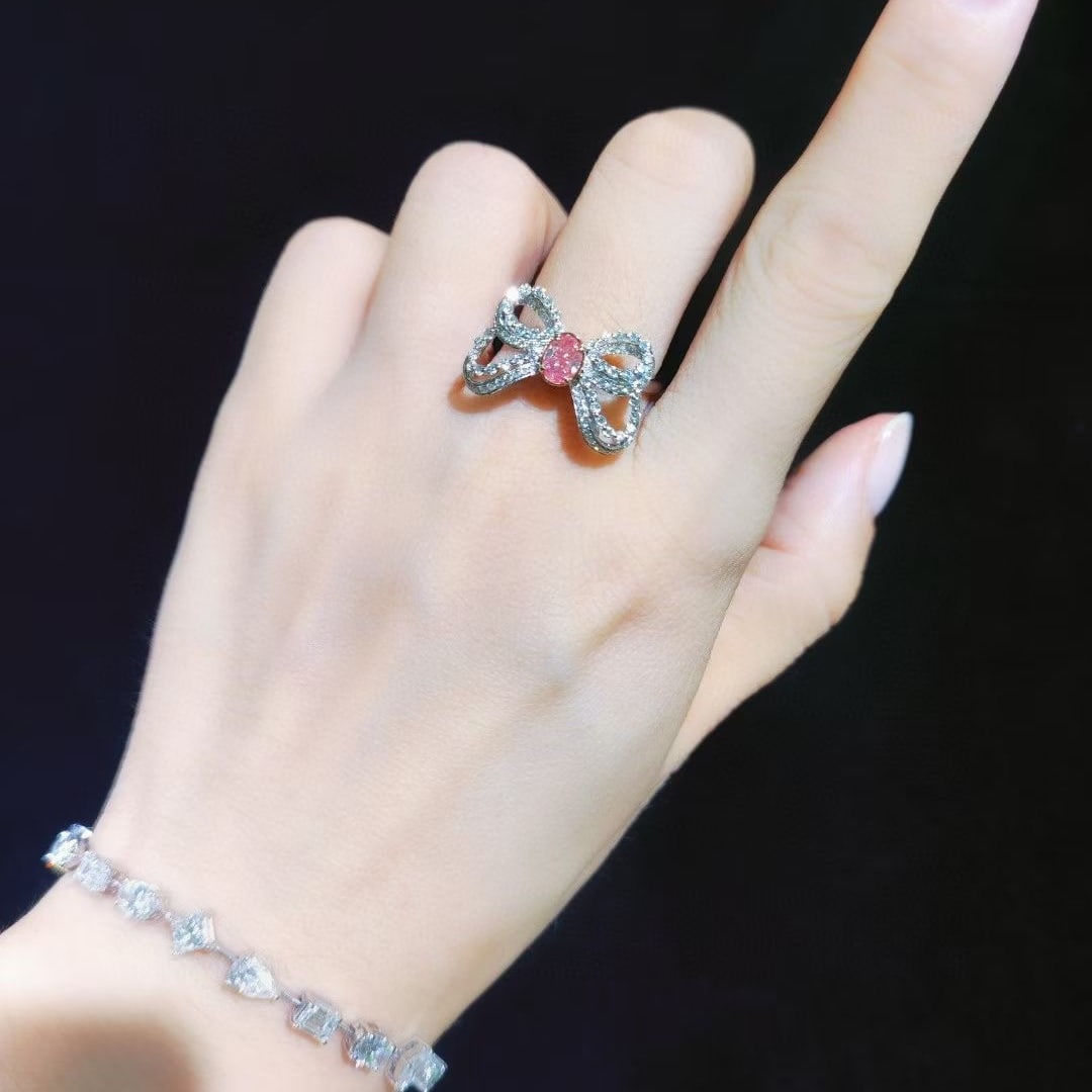 14k Gold 0.86 Ctw Natural Pink Diamond & Diamond Ring/pendant( Without Chain ) - 5