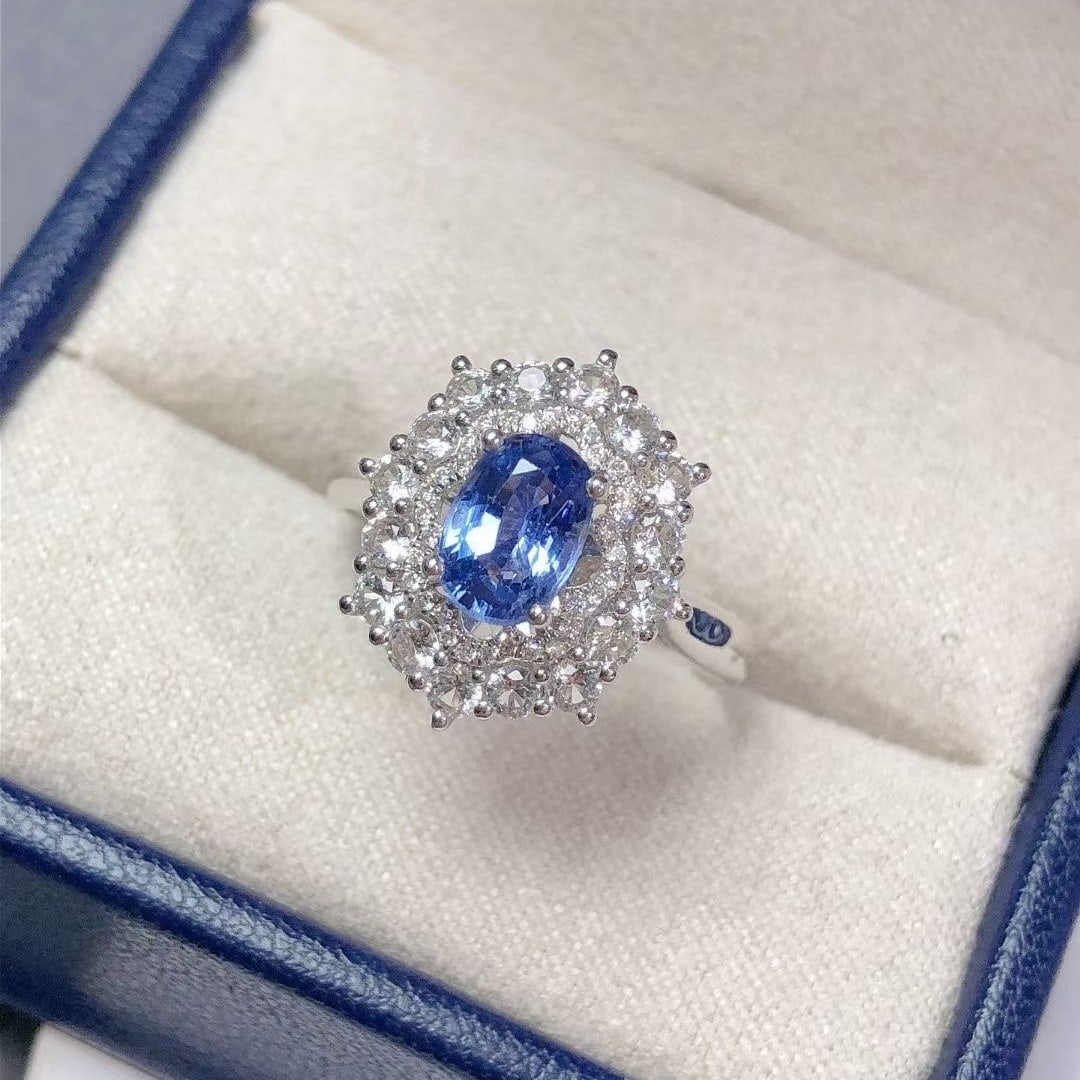 14k Gold 1.15 Ctw Natural Sapphire & Diamond Ring - 2