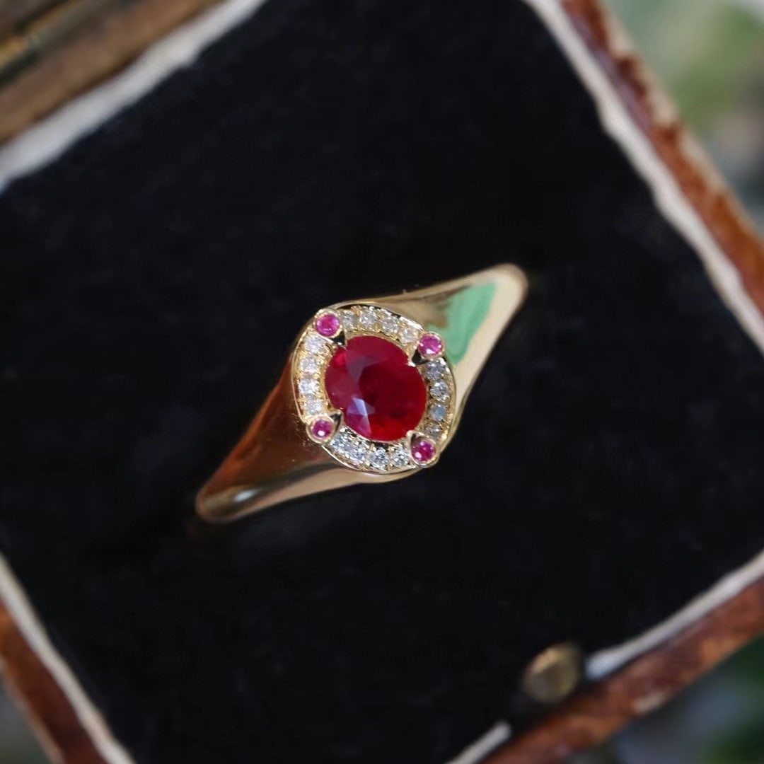 14k Gold 0.54 Ctw Natural Ruby & Diamond Ring (1 of 6)