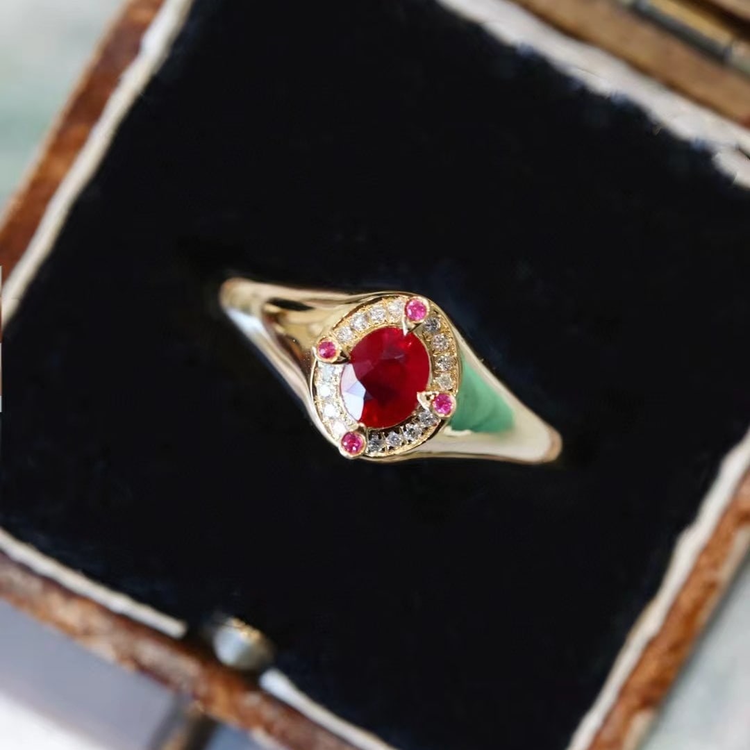 14k Gold 0.54 Ctw Natural Ruby & Diamond Ring - 3