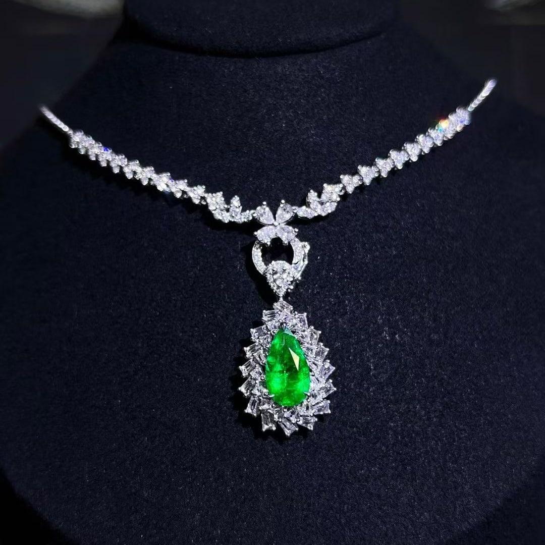 14k Gold 2.58 Ctw Vivid Green Natural Emerald & Sapphire Ring/pendant( Without Chain ) - 3