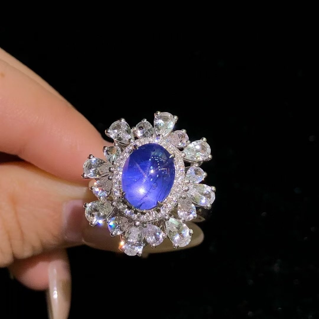 14k Gold 7.51 Ctw Natural Star Sapphire & Sapphire Ring/pendant( Without Chain ) - 3