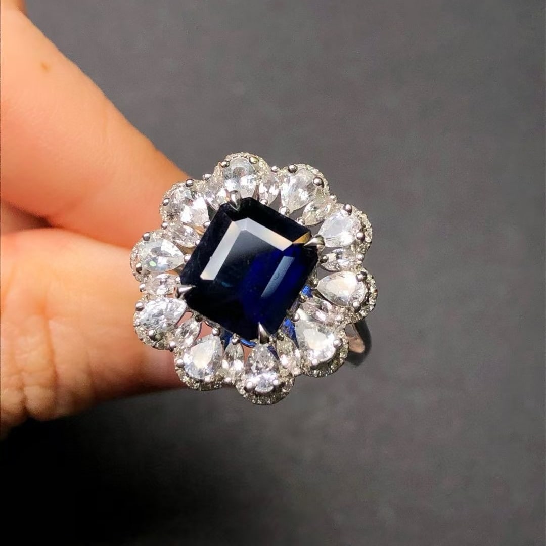 14k Gold 3.03 Ctw Natural Sapphire & Diamond Ring - 2