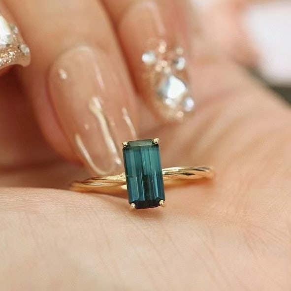 14k Gold 1.67 Ct Natural Tourmaline Ring - 2