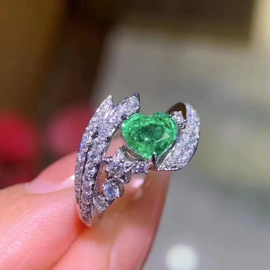 14k Gold 1.57 Ctw Natural Tsavorite & Diamond Ring - 4