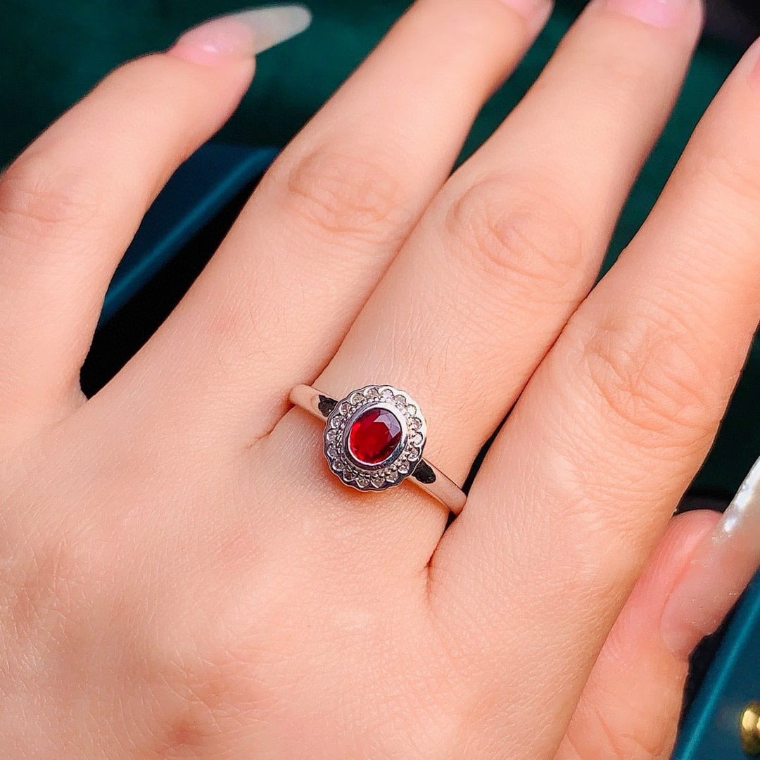 14k Gold 0.41 Ctw Natural Ruby & Diamond Ring - 2