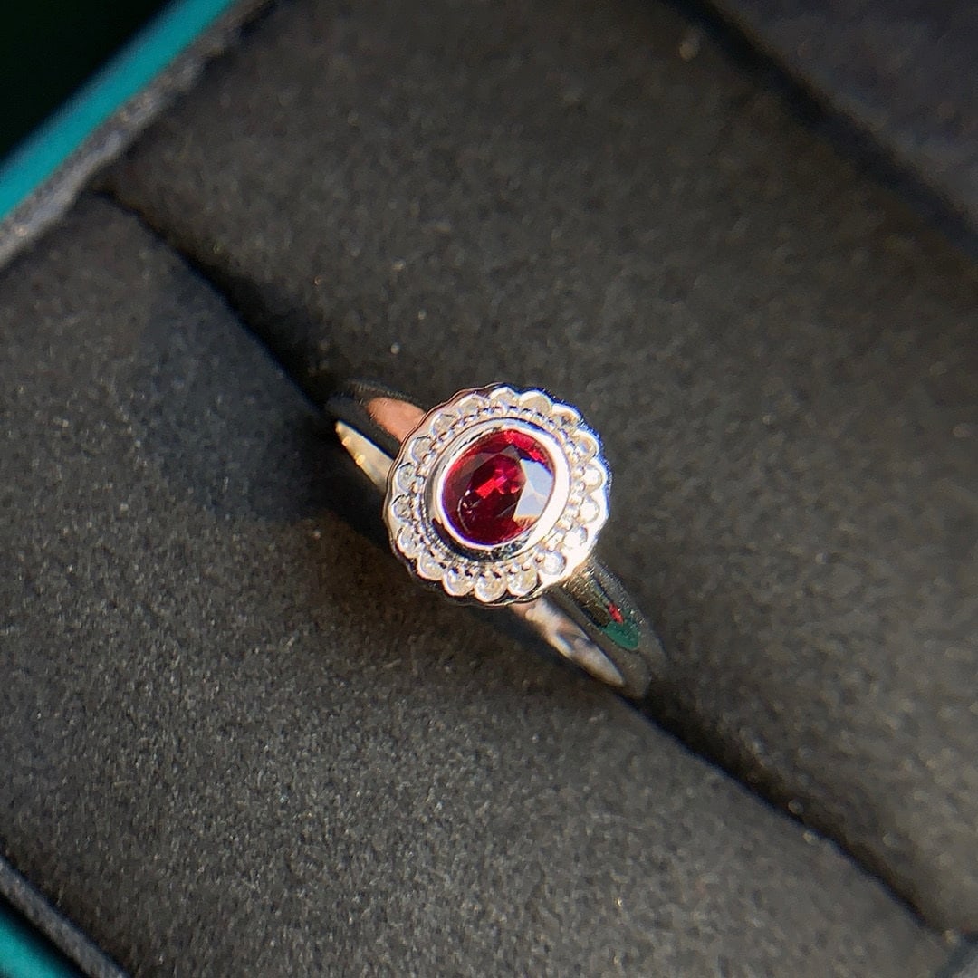 14k Gold 0.41 Ctw Natural Ruby & Diamond Ring - 4