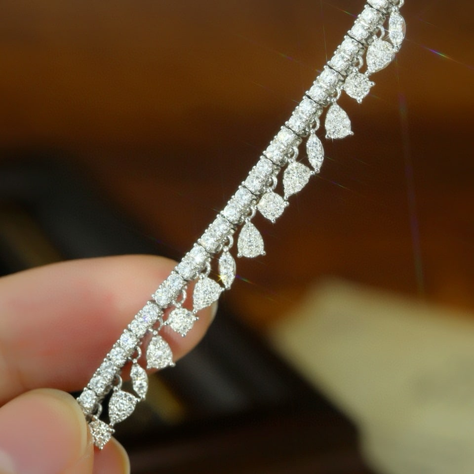 14k Gold 3.03 Ct Natural H Diamond Bracelet - 3