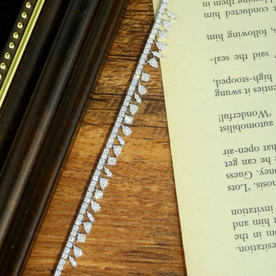 14k Gold 3.03 Ct Natural H Diamond Bracelet - 7