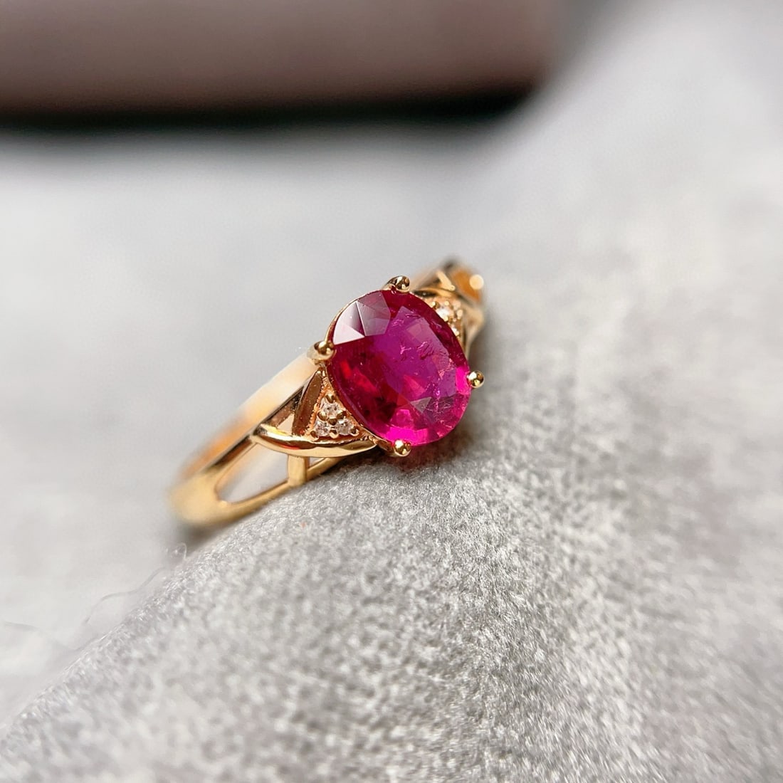 14k Gold 1.00 Ct Natural Tourmaline & Diamond Ring - 2